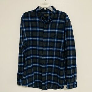 Pendleton Mason Long Sleeve Button Down Shirt, Blue and Grey Plaid